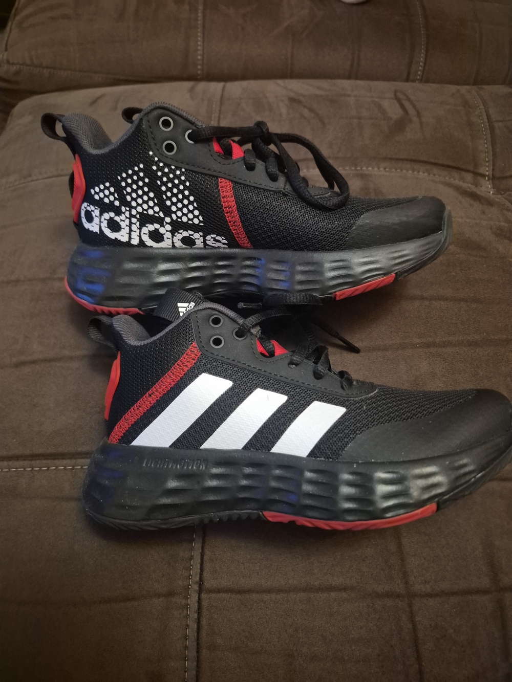 adidas Kids Black, White & Red Sneakers 13c Brand New